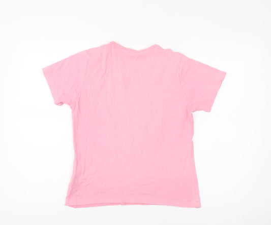 EWM Women's Pink Cotton T-Shirt, Size M, Casual Wear