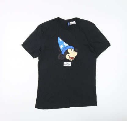 Unisex Adults UK Size XS H&M Divided Black Basic T-Shirt