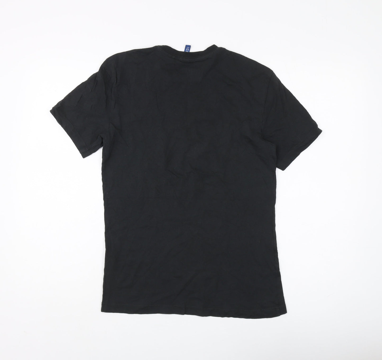 Unisex Adults UK Size XS H&M Divided Black Basic T-Shirt