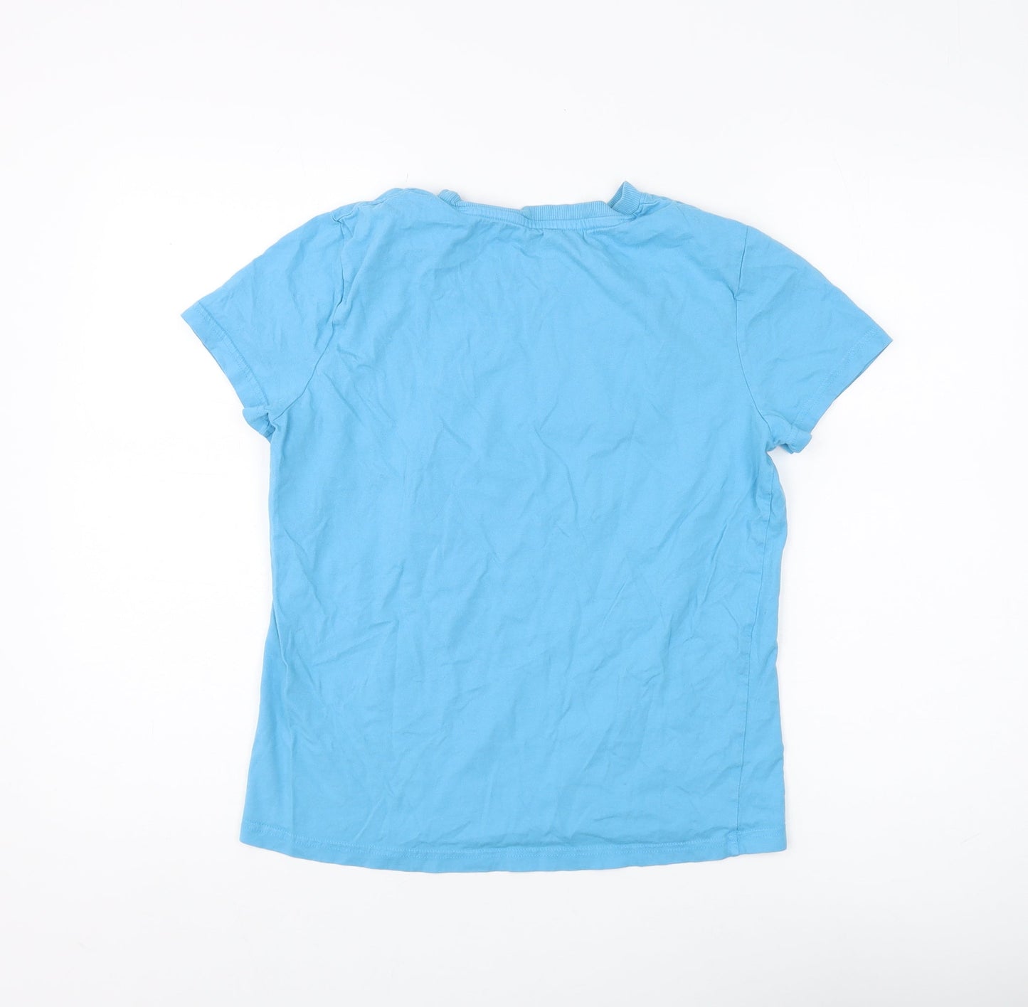 Womens UK Size XS Disney Blue Basic T-Shirt
