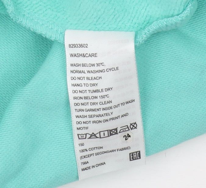 Baleno Girls Green Pullover Hoodie - Heart Graphic, Size 22