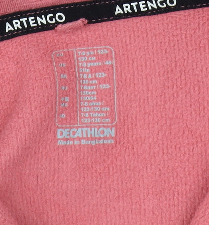 Artengo Girls Pink Full Zip Hoodie 7-8 Years