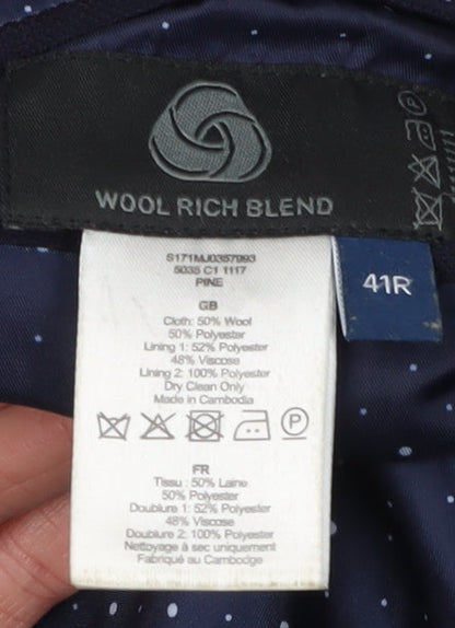 Mens UK Size 41 T.M.Lewin Regular Blue Suit Jacket