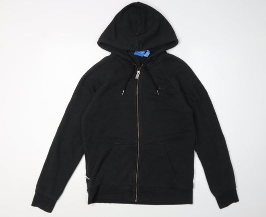 Adidas Men's Black Full Zip Hoodie M - Hooded, Logo, Zip