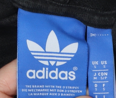 Adidas Men's Black Full Zip Hoodie M - Hooded, Logo, Zip