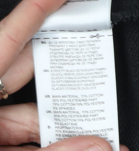 Adidas Men's Black Full Zip Hoodie M - Hooded, Logo, Zip