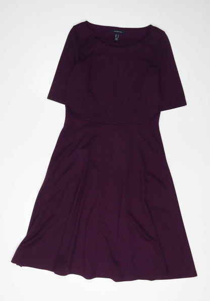 Lands' End Women's Purple A-Line Dress S Casual