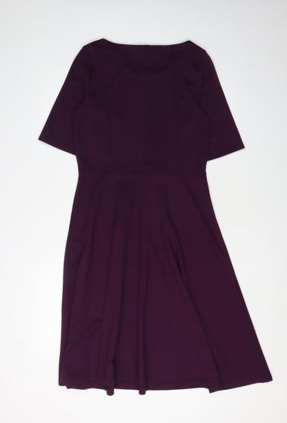 Lands' End Women's Purple A-Line Dress S Casual