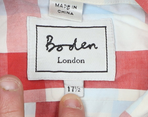 Boden Men's Multicoloured Check Classic Fit Shirt