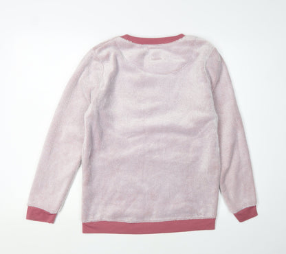 Disney Women's Pink Sequin Crew Neck Pyjama Top 10-12
