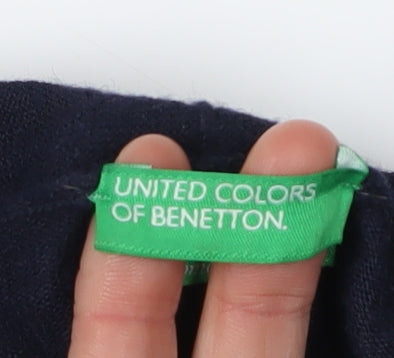 Womens UK Size S United Colors of Benetton Blue Cardigan Jumper