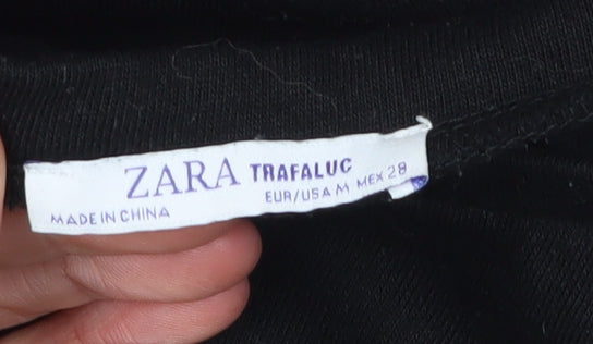 Zara Black Embroidered Women's Sweatshirt UK 0