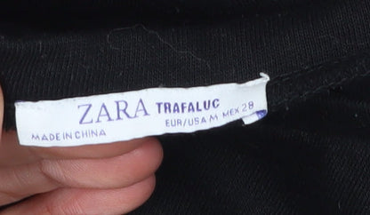 Zara Black Embroidered Women's Sweatshirt UK 0