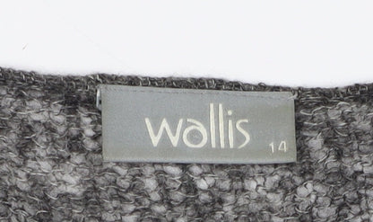 Wallis Women's Grey Cardigan, Size 14, Mohair Blend