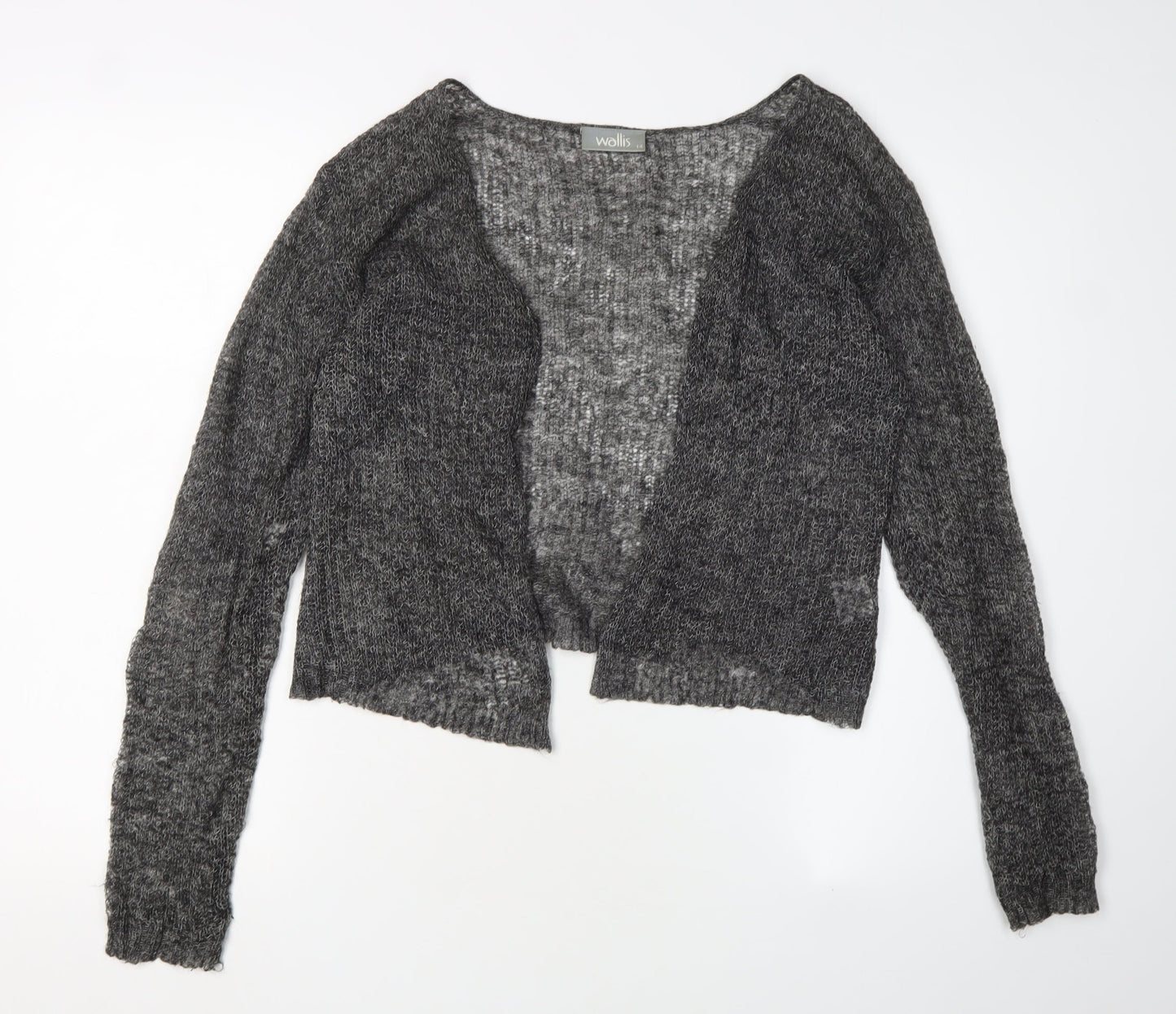Wallis Women's Grey Cardigan, Size 14, Mohair Blend