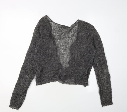 Wallis Women's Grey Cardigan, Size 14, Mohair Blend
