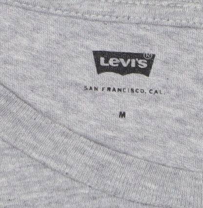 Levi's Men's Grey Graphic Print T-Shirt, Medium, Crew Neck
