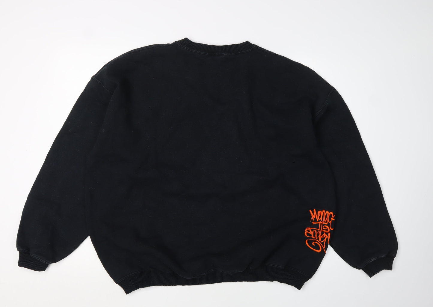 Steelborn Men's Black Graphic Crew Neck Sweatshirt L