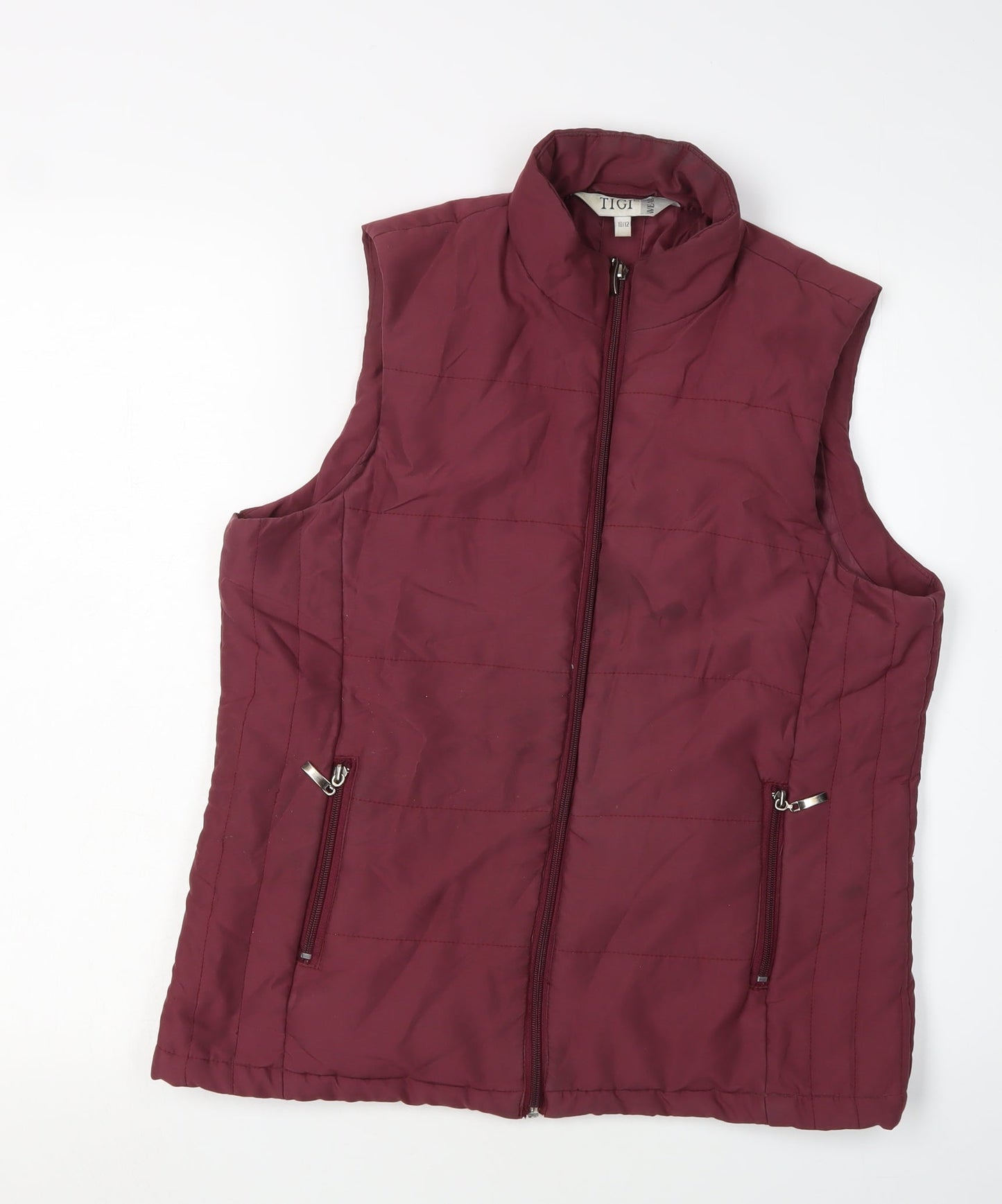 TIGI Wear Women's Red Sleeveless Waistcoat Size 12