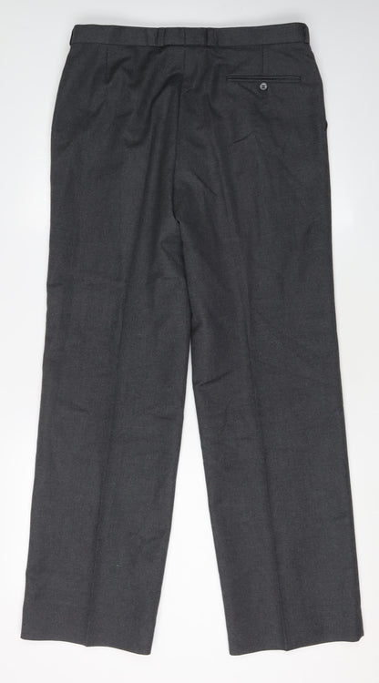 Mens UK Size 34 Beuny Regular Fit Dress Pants Grey Trousers