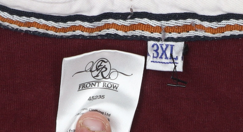 Front Row Men's Red 3XL Long Sleeve Polo