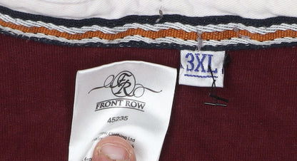 Front Row Men's Red 3XL Long Sleeve Polo