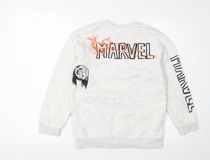Marvel Boys White Crew Neck Pullover Sweatshirt 11-12 Years