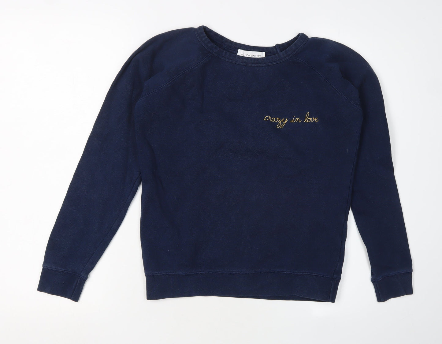 Maison Labiche Women's Blue Cotton Pullover Sweatshirt XS