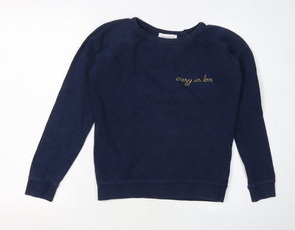 Maison Labiche Women's Blue Cotton Pullover Sweatshirt XS