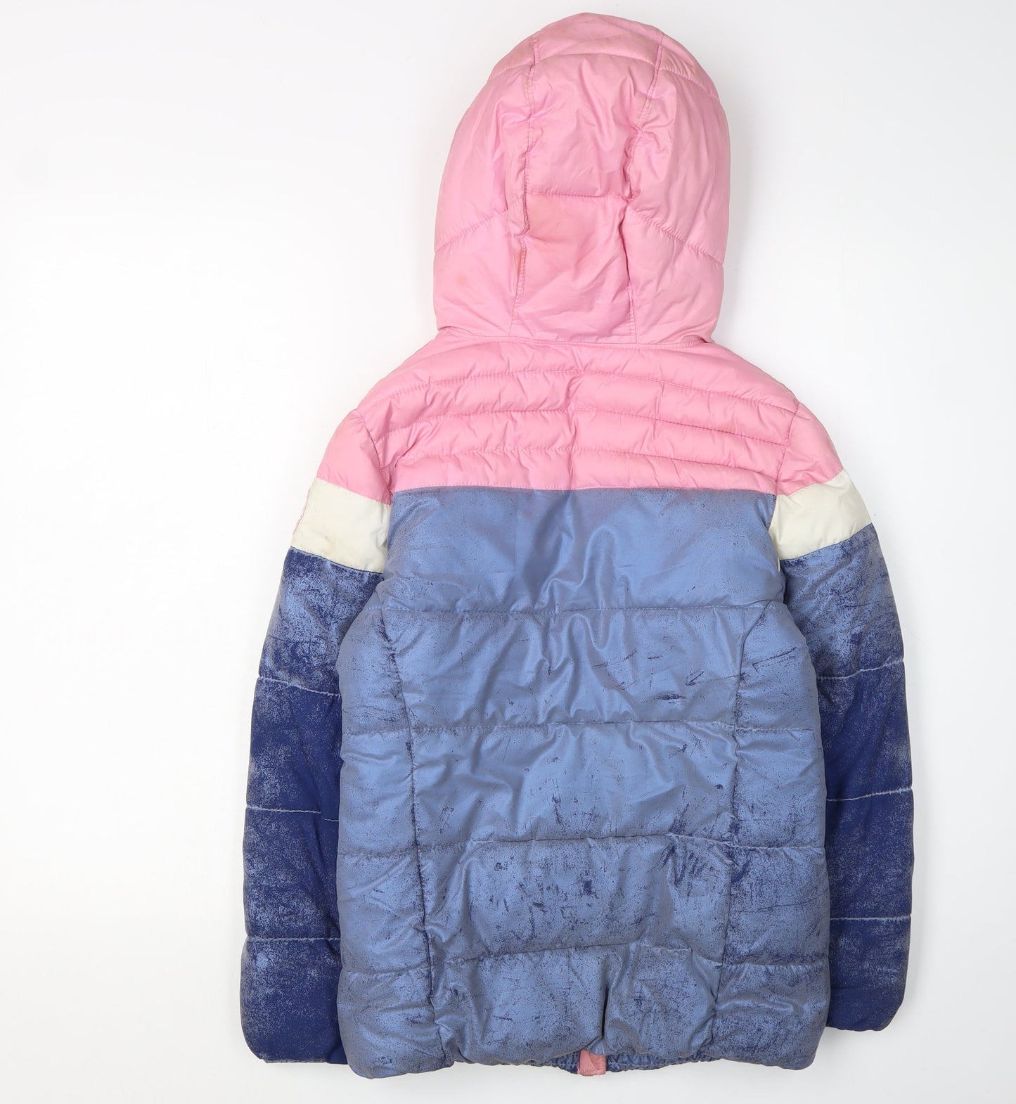 Levi's Girls Puffer Jacket 10Y Pink Blue Colourblock