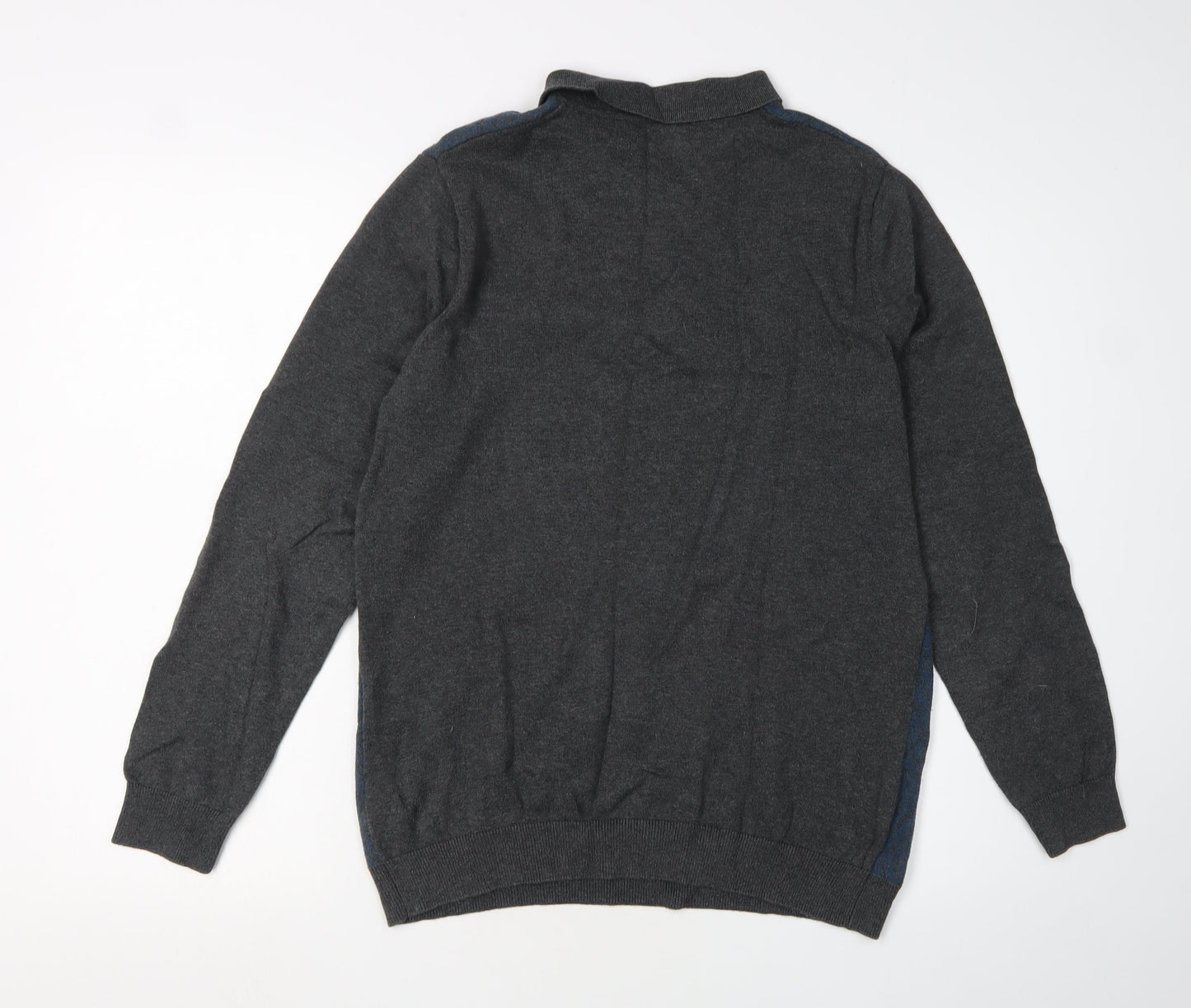 Burton Menswear Men's Grey Henley Jumper Size M