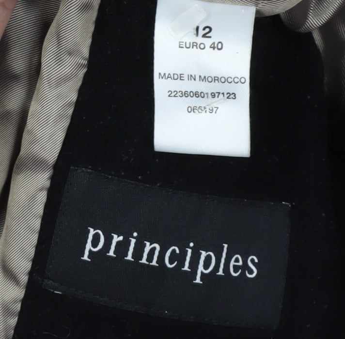 Principles Black Wool Blend Overcoat Size 12 Women