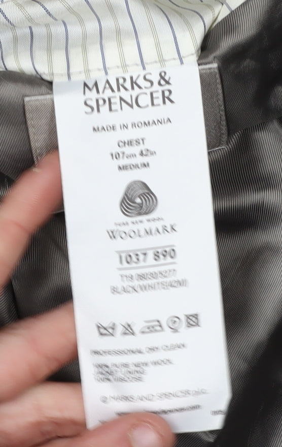 Mens UK Size 42 Marks and Spencer Regular Grey Suit Jacket