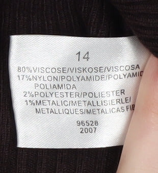 CMD Women's Brown Striped Pullover Jumper Size 14