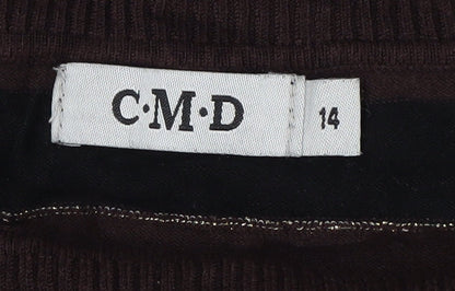 CMD Women's Brown Striped Pullover Jumper Size 14