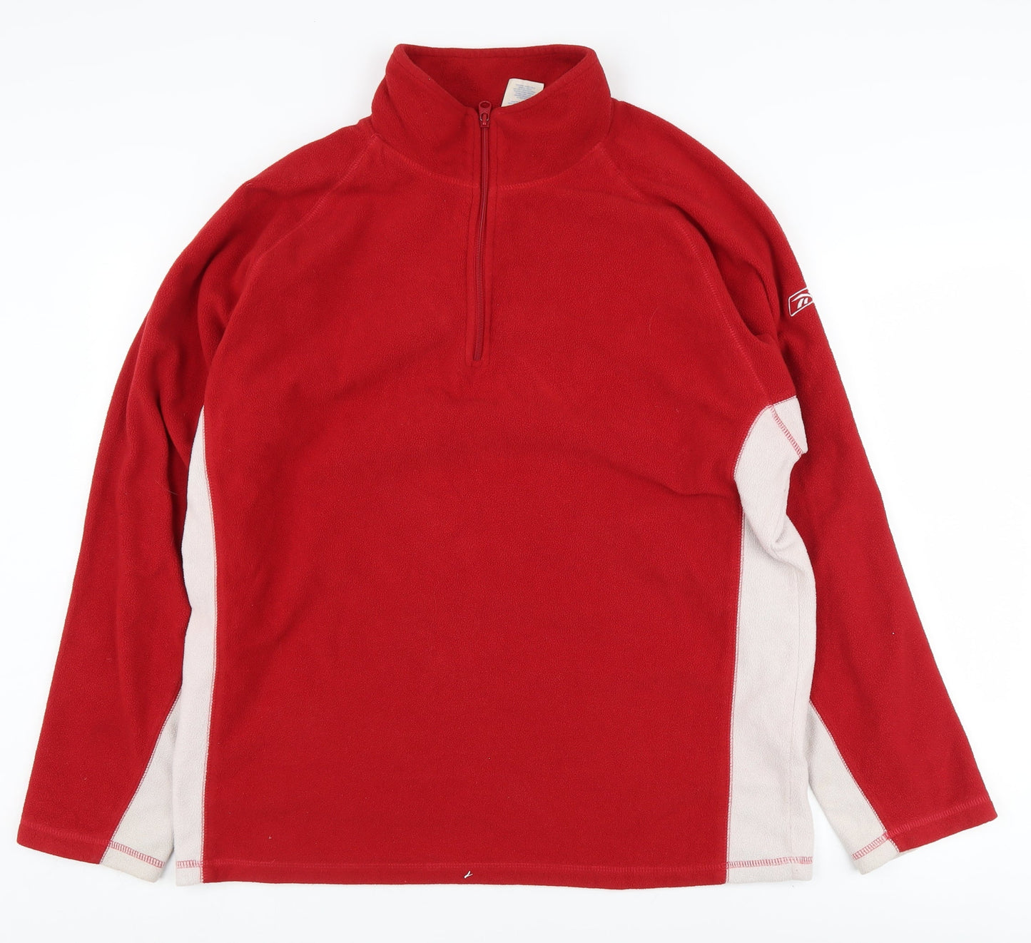Mens UK Size L Reebok Red 1/2 Zip Sweatshirt