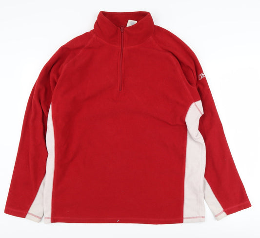 Mens UK Size L Reebok Red 1/2 Zip Sweatshirt