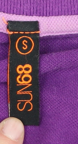 SUN68 Unisex Purple Polo Shirt Size 8 Cotton Blend