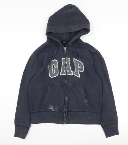 GAP Women's Blue XS Full Zip Hoodie with Logo