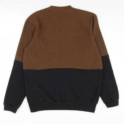 Zara Men's Brown Striped Pullover Jumper M