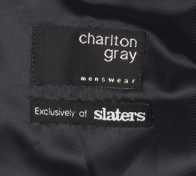 Mens UK Size 48 Charlton Gray Regular Black Suit Jacket