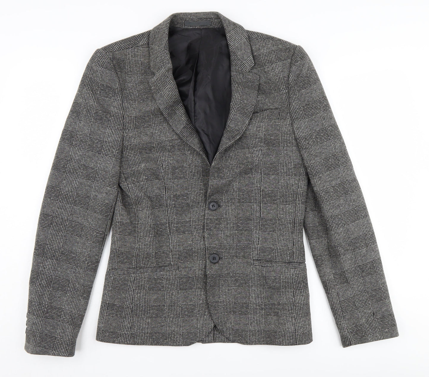 River Island Women's Grey Check Blazer UK 34