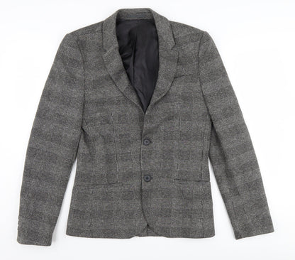 River Island Women's Grey Check Blazer UK 34