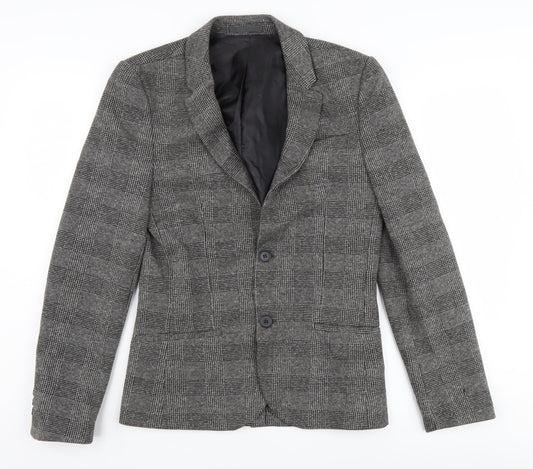 River Island Women's Grey Check Blazer UK 34