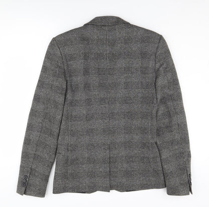 River Island Women's Grey Check Blazer UK 34