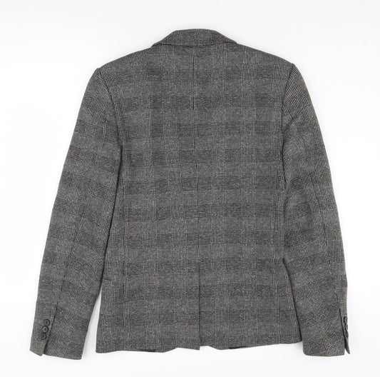 River Island Women's Grey Check Blazer UK 34