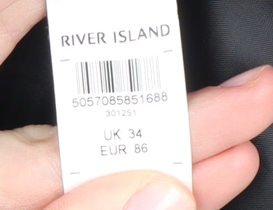 River Island Women's Grey Check Blazer UK 34