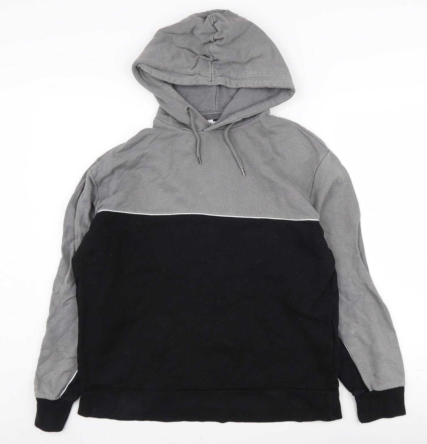 Topman Mens Hoodie Black Grey Size M Pullover