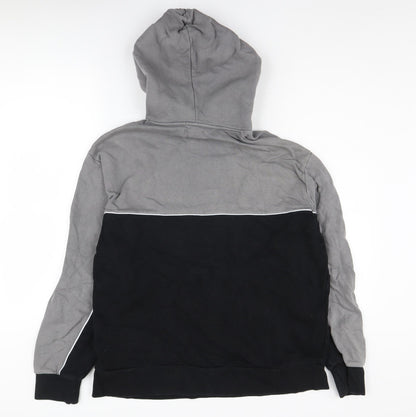 Topman Mens Hoodie Black Grey Size M Pullover