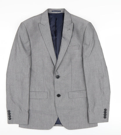 Next Men's Grey Suit Jacket 36 Short, Polyester Blend
